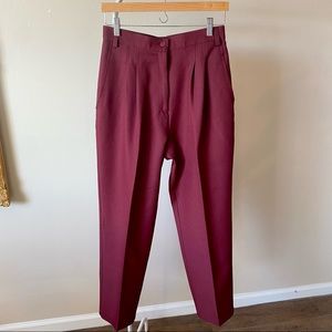 Vintage Burgundy Maroon High Waisted Polyester Pants 29”